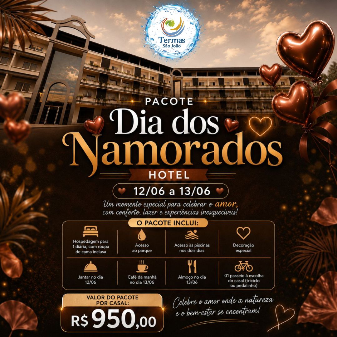 PACOTE DIA DOS NAMORADOS - UMA DIÁRIA