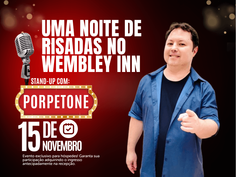 Show de Stand-Up em Ubatuba: Porpetone se apresenta no Hotel Wembley Inn em evento exclusivo para hóspedes!