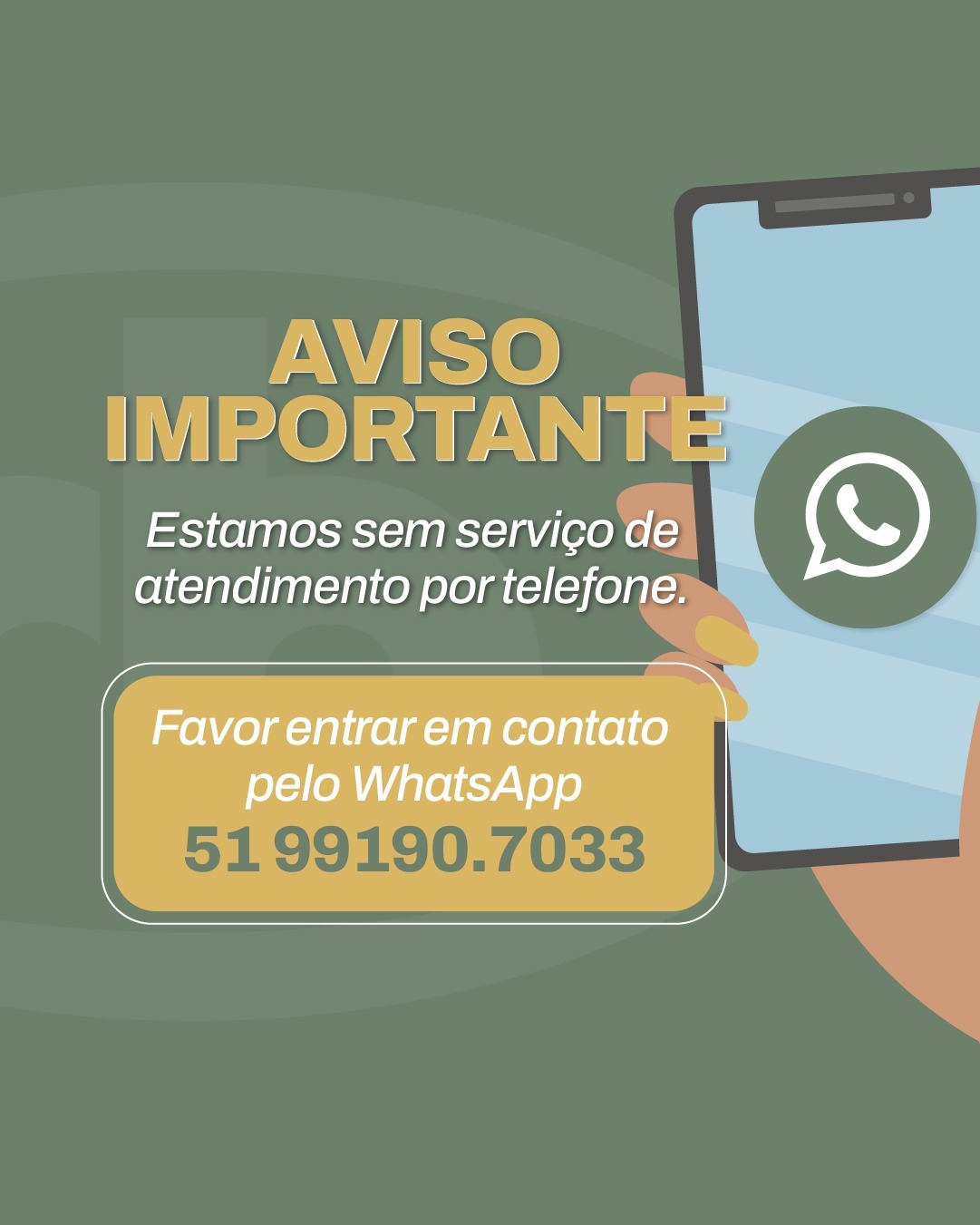 Atenção número de contato