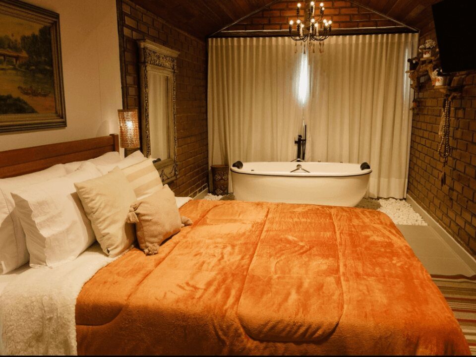 Cabana com banheira de hidromassagem