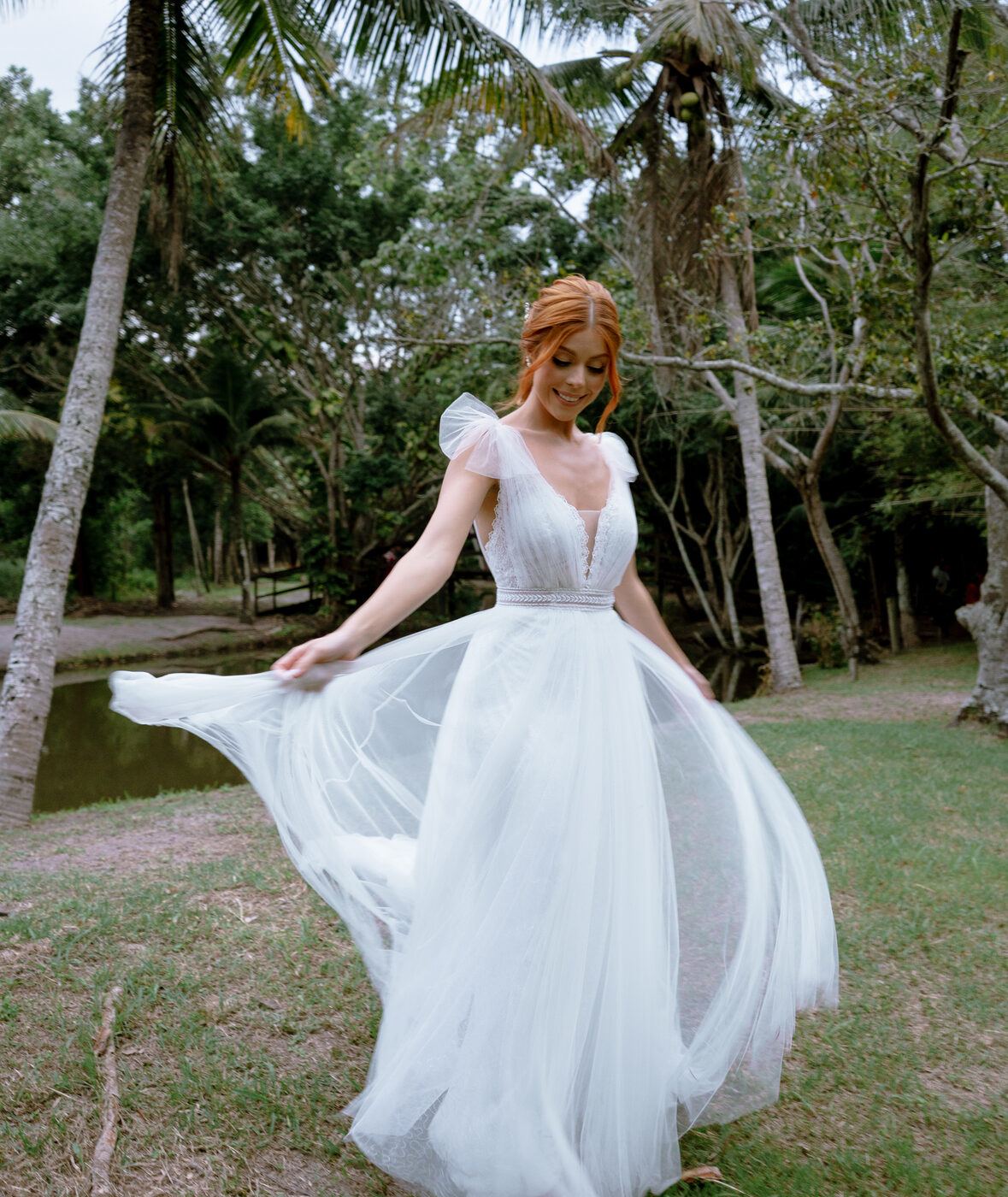 Casamento no jardim do espaço